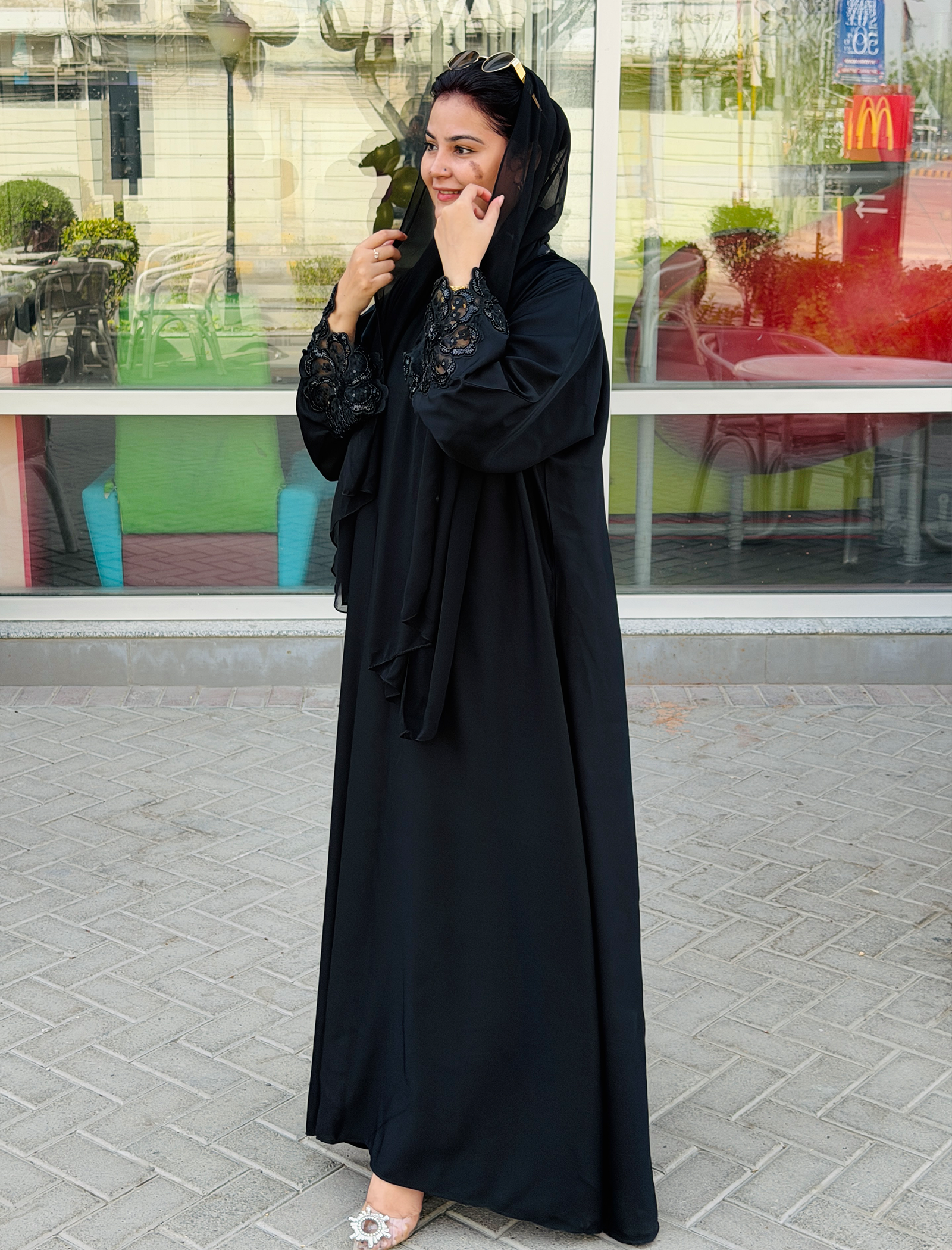 Elegant Black Embroidered Abaya