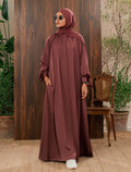 Mocha Grace Button-Front Abaya