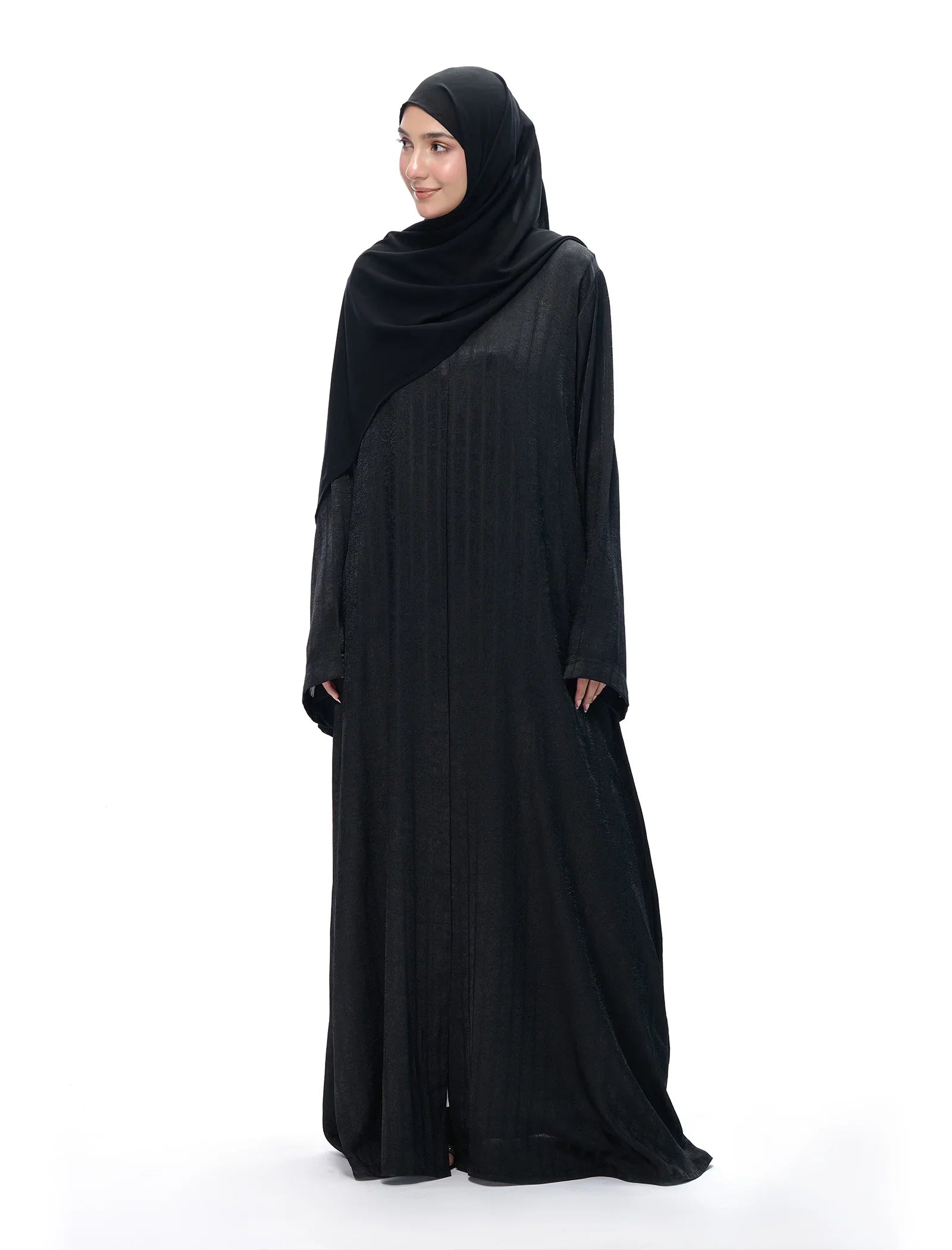 Elegant Black Pleated Abaya