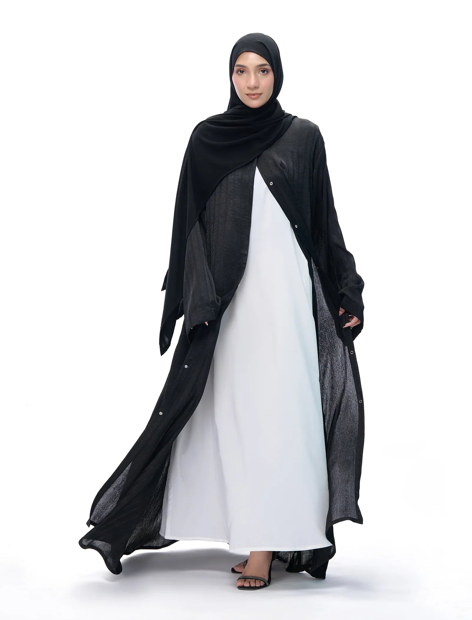 Elegant Black Pleated Abaya