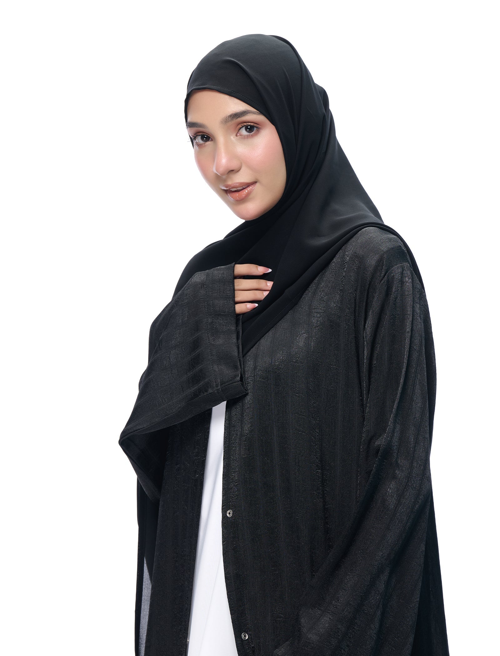 Elegant Black Pleated Abaya