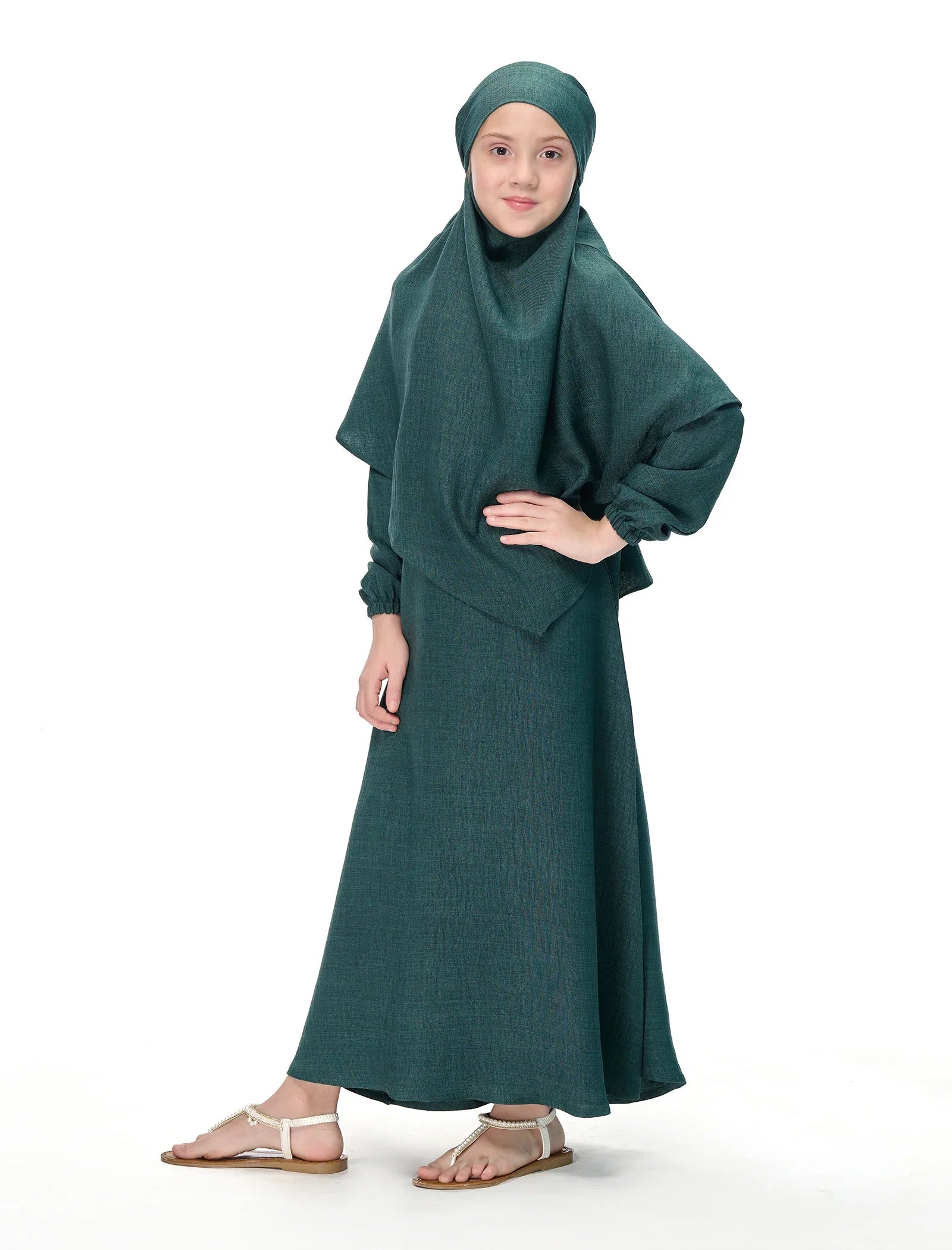 Elegant Forest Green Maxi Abaya