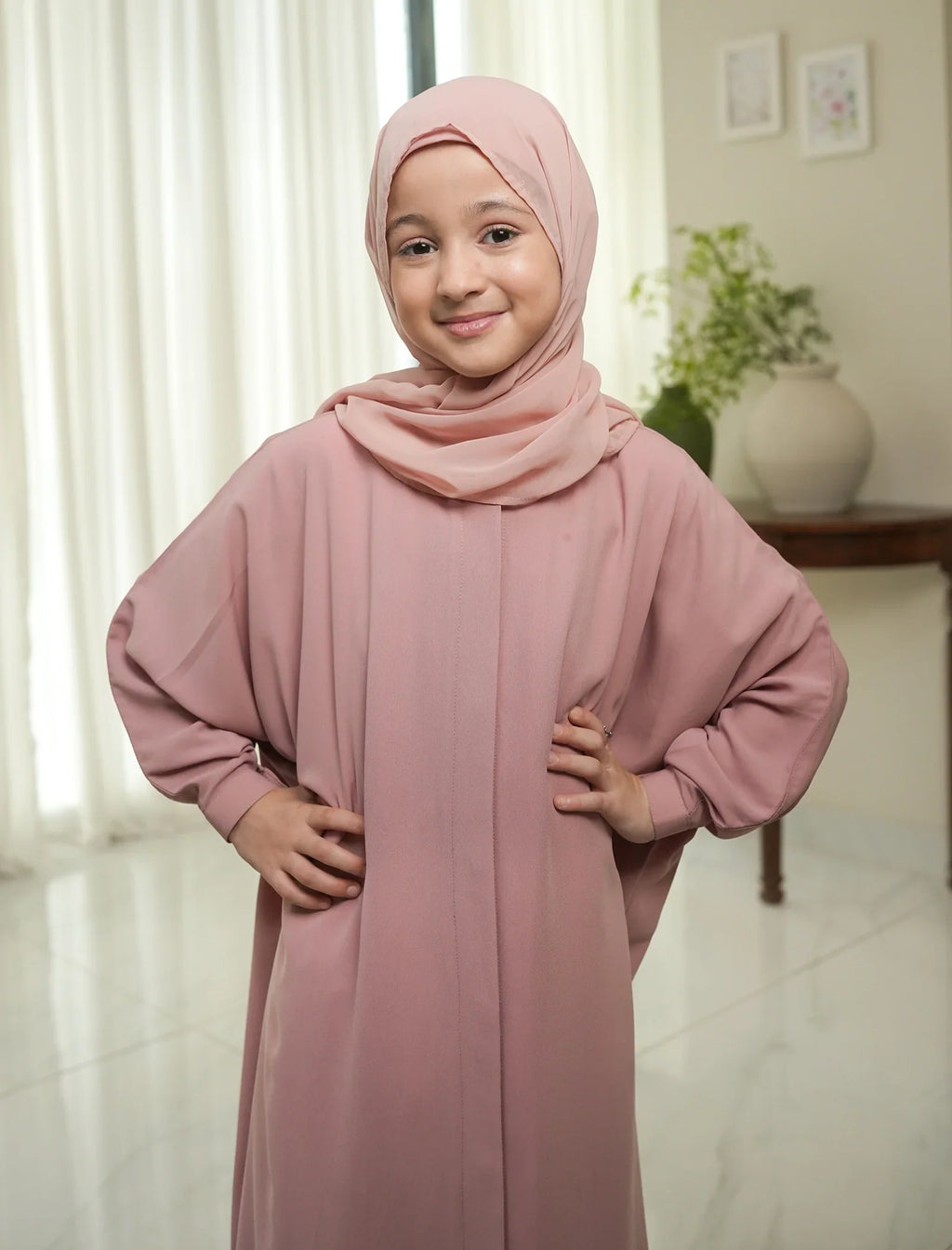 Serene Blush Pink Abaya