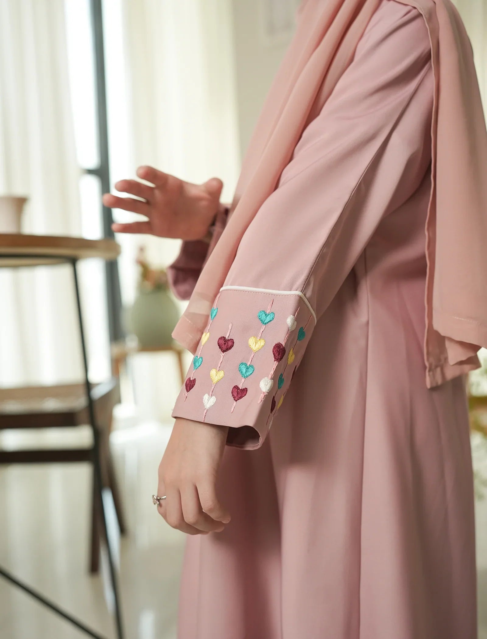 Blush Petal Charm Kids Abaya