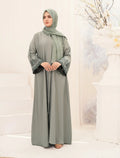 Elegant Sage Green Embroidered Abaya