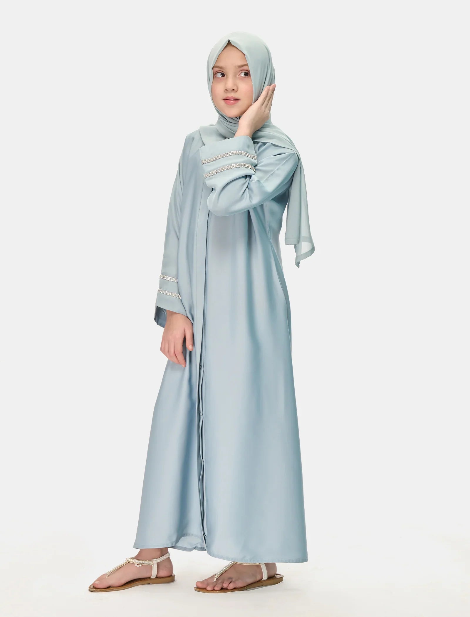 Ice Blue Serenity Kids Abaya