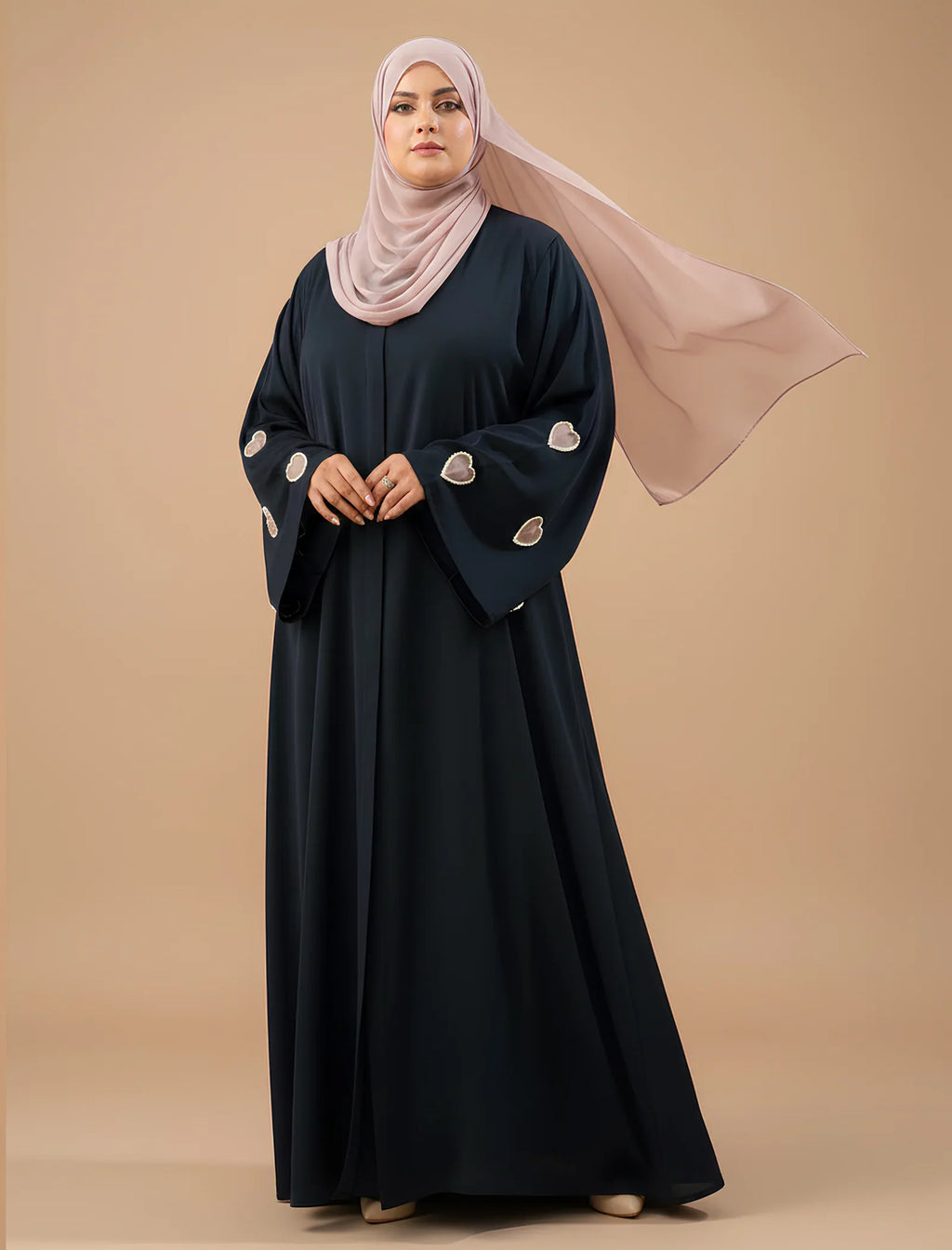 Heart-Embellished Abaya