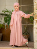 Blush Pearl Button Abaya
