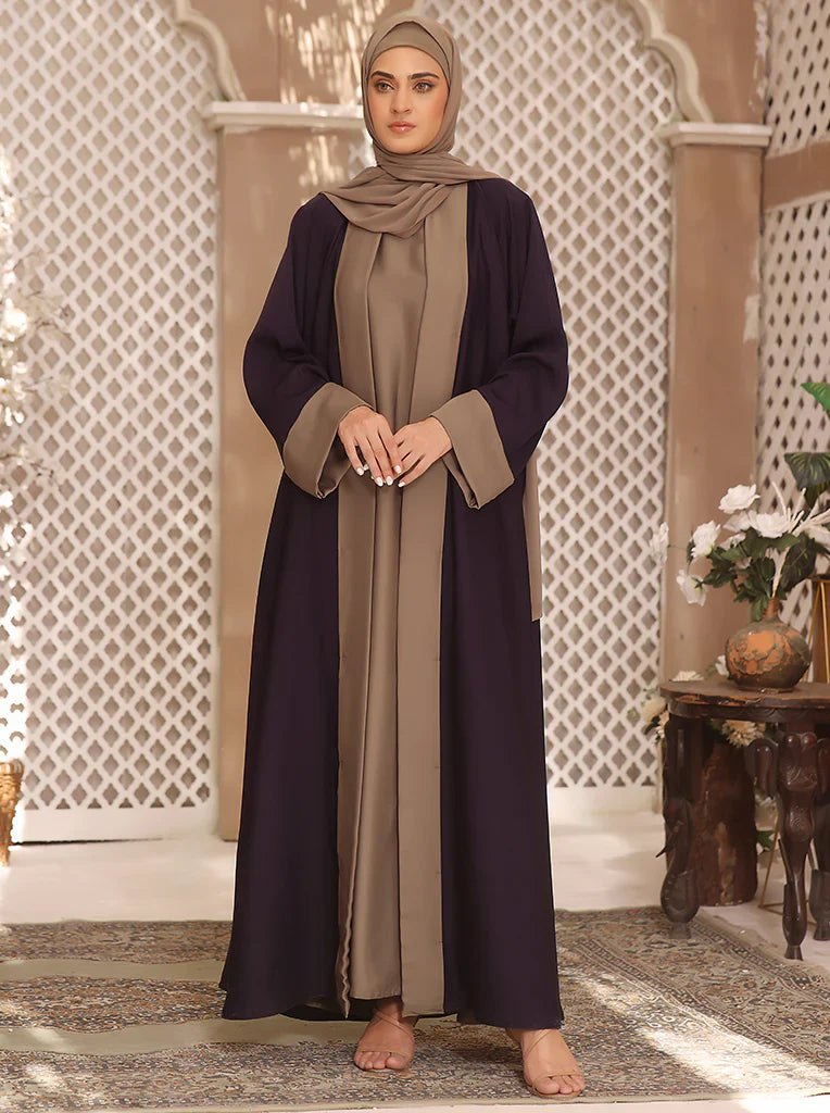 Elegant Two-Tone Abaya