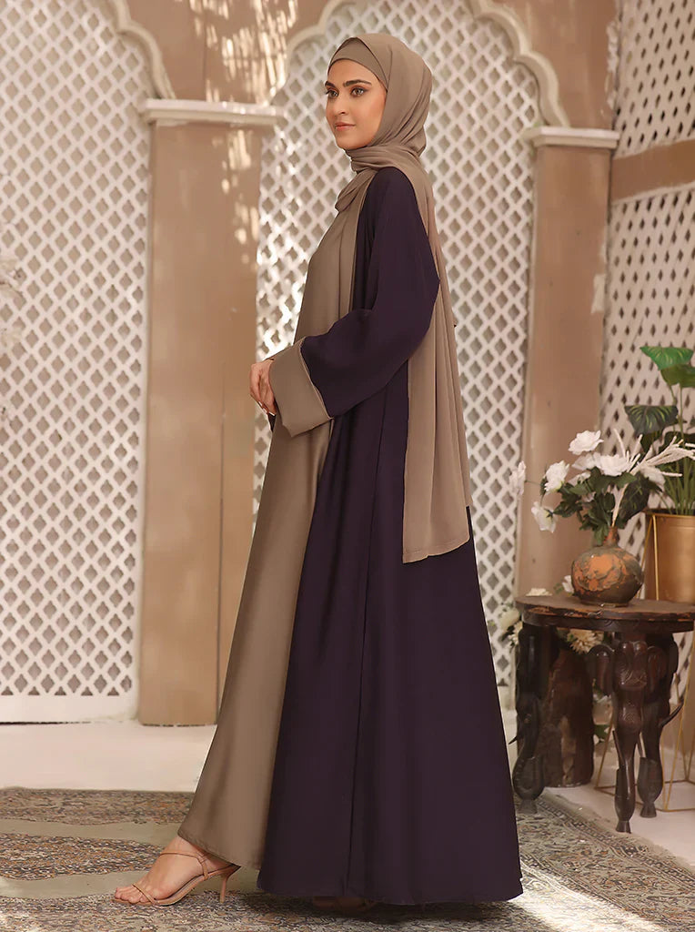 Elegant Two-Tone Abaya