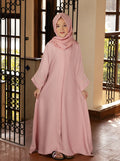 Graceful Pink Pearl-Embellished Abaya