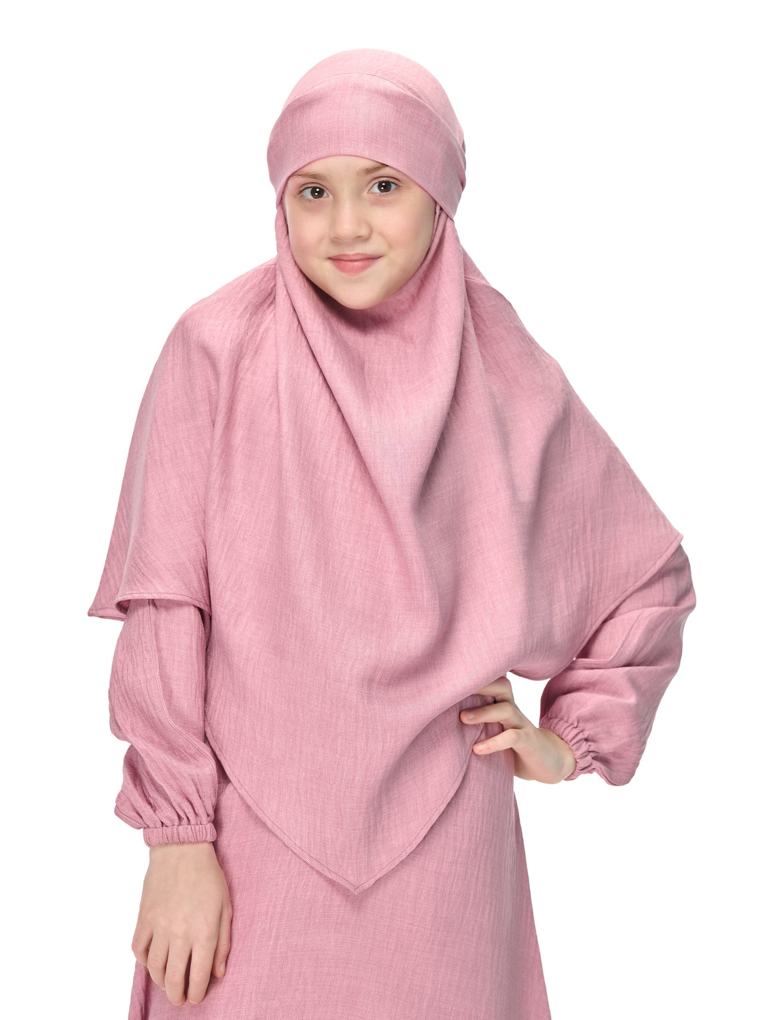 Elegant Soft Pink Abaya with Maxi Style