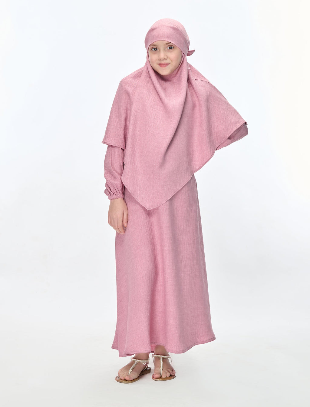 Elegant Soft Pink Abaya with Maxi Style