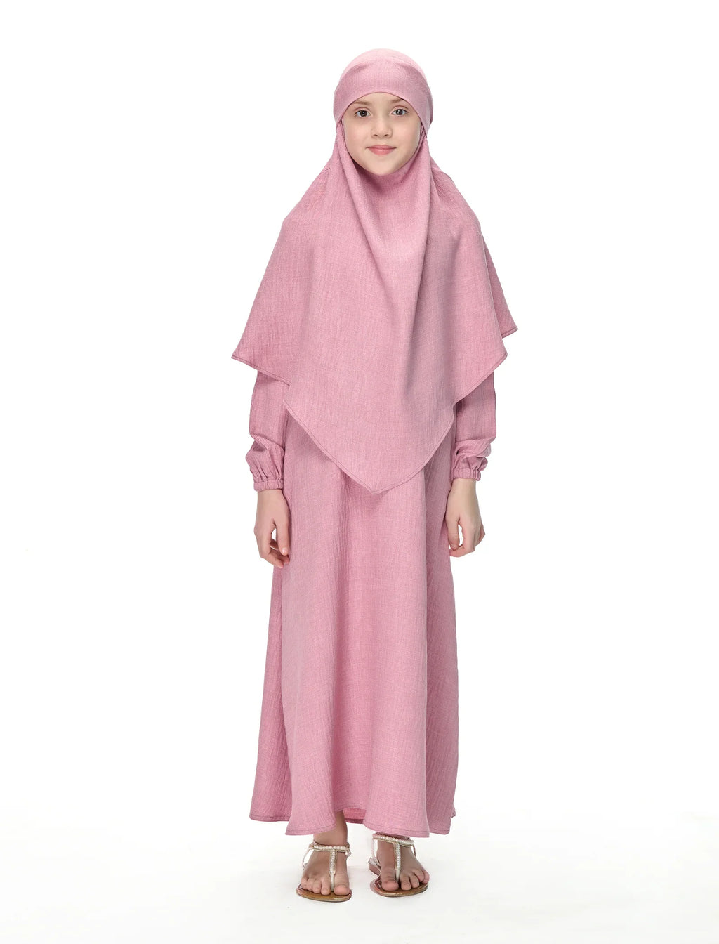 Elegant Soft Pink Abaya with Maxi Style