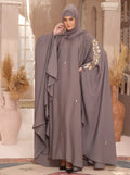Graceful Taupe Embroidered Abaya