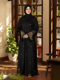 Regal Black Embroidered Abaya