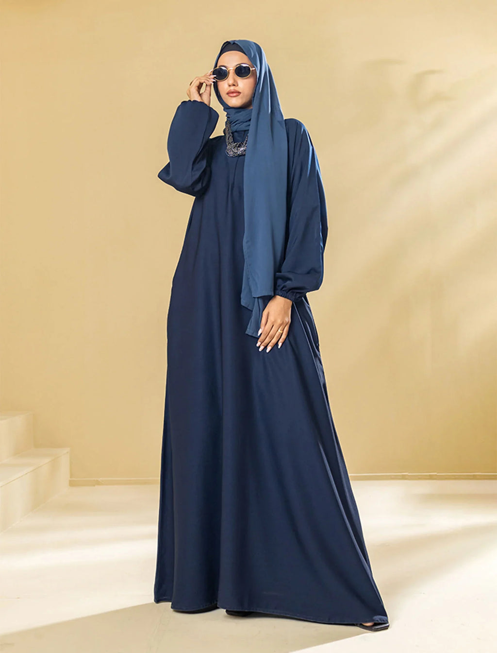 Classic Navy Blue Abaya