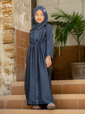Elegant Satin Abaya with Drawstring Waist