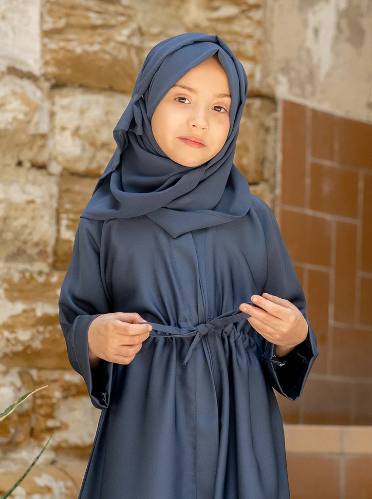 Elegant Satin Abaya with Drawstring Waist