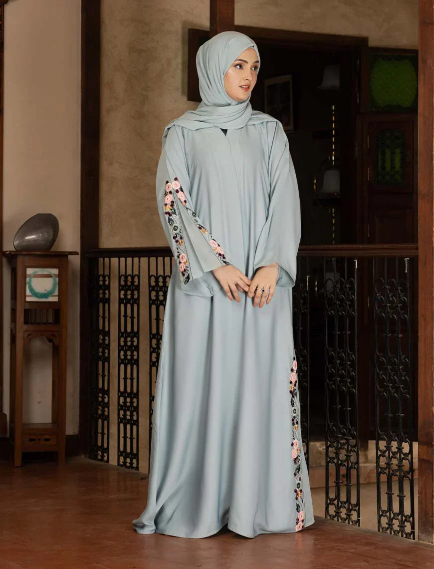 Graceful Floral Embroidered Abaya